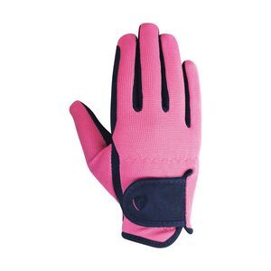 Hy Childrens/Kids Belton Riding Gloves / Navy/Pink